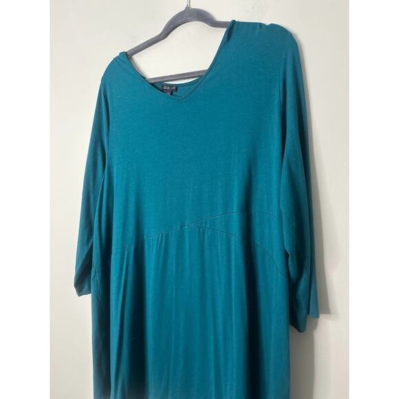 J. Jill Wearever Collection Blue Green Tunic Womens XL Boho Top Flowy Casual - Picture 3 of 7